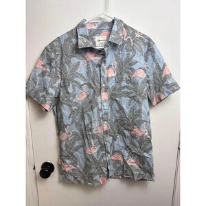 American Eagle flamingo flex button down  men’s size large #0857
